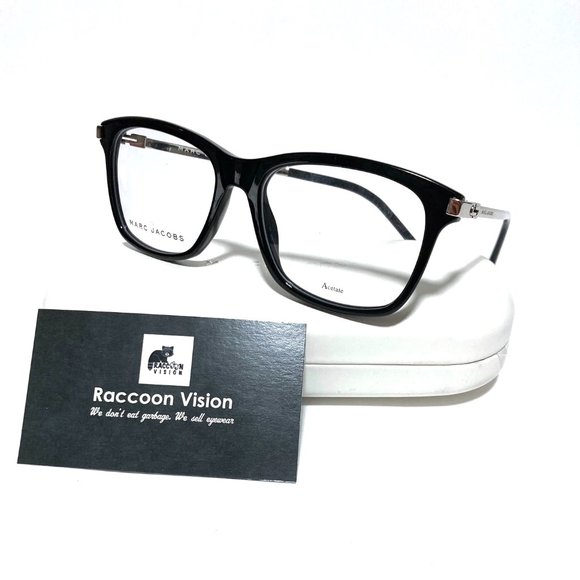BRAND NEW MARC JACOBS 140 CSA BLACK SILVER AUTHENTIC EYEGLASSES RX 54-17-145 MM